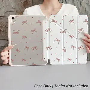 Stylish Pink Bow Tablet Case With Pen Holder Y-Shaped Stand Compatible With 10.9 11 13 Inch iPad Air Pro Mini 6 7 8.3 Inch M4 iPad Pro 2024 Spring Gift