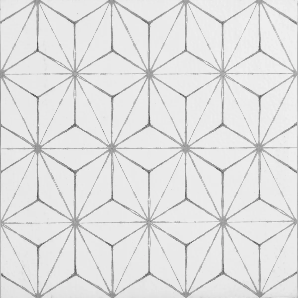 FloorPops FP2481 Kikko Vinyl Peel & Stick Floor Tiles - Gray & White Geometric, 12x12 in, No Grout Needed, Water Resistant, Easy Installation, Modern, 10 Pieces, 5.75 lbs, Home Improvement Building Supply