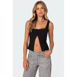 Odette Split Front Tailored Top