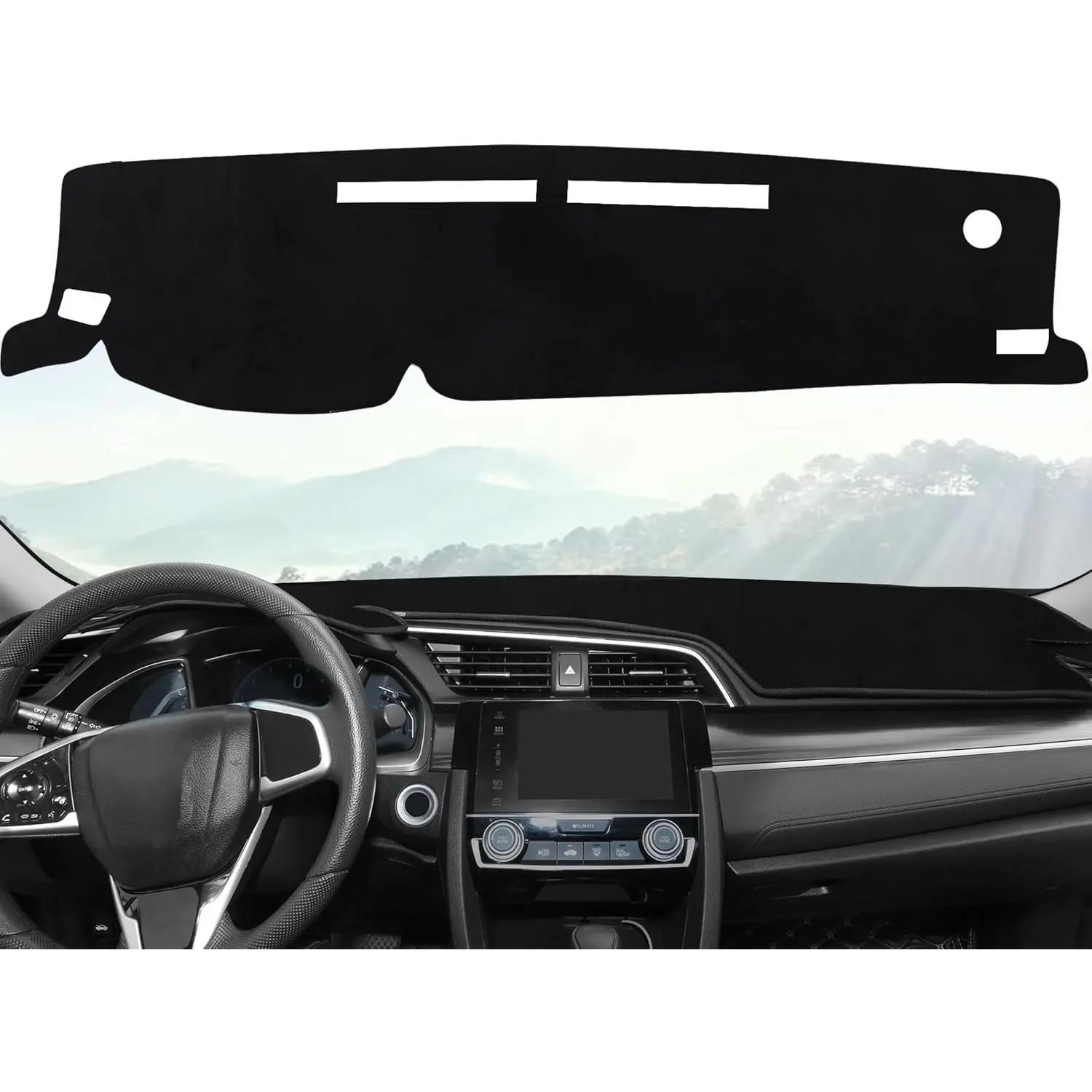 Custom Fit for Toyota Tacoma 2016-2026 Advanced Sun Glare Reducer UV Protection Dashboard Cover Mat Premium Black Flannel Dash Mat Non-Slip Easy Install