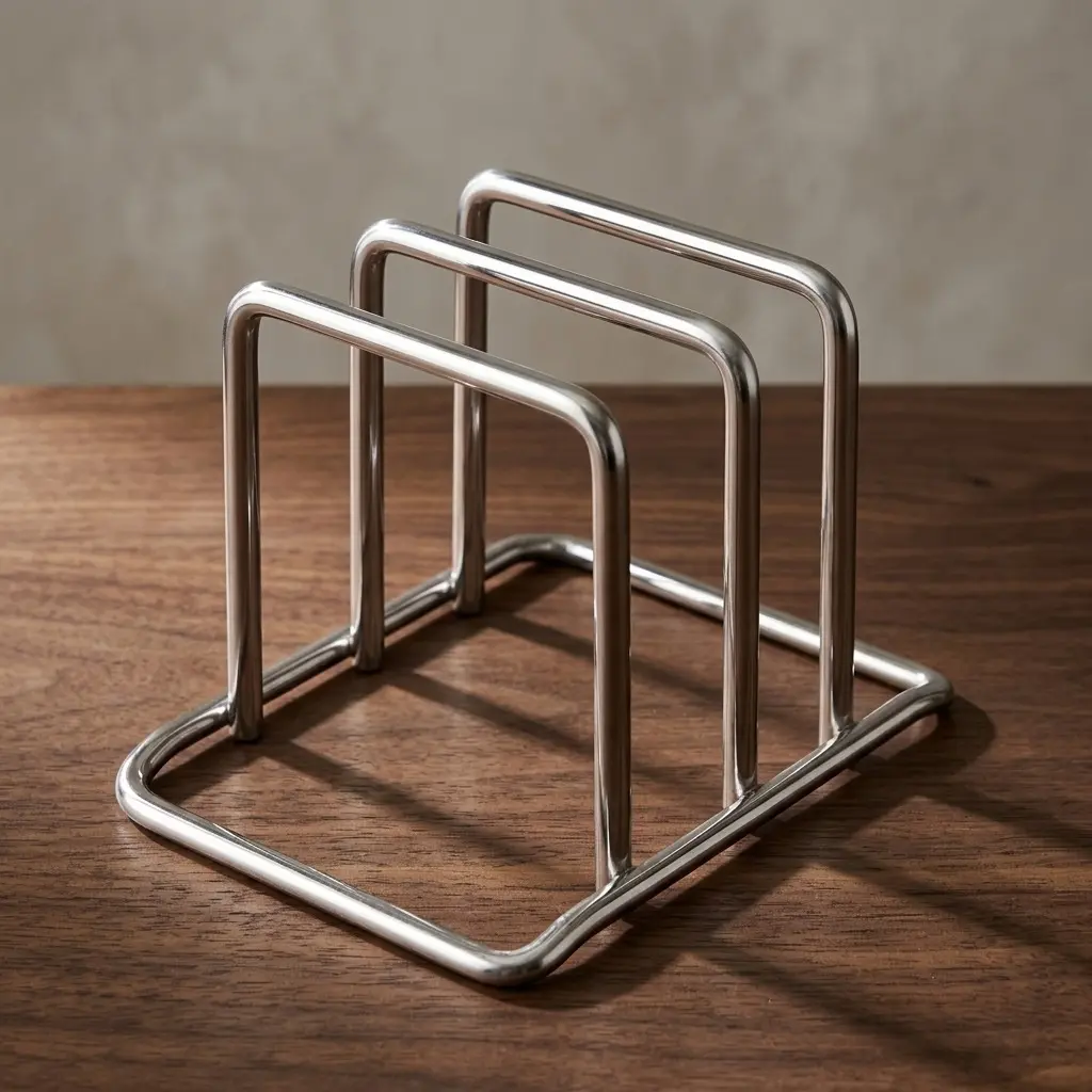 Space-Saving Stainless Steel Pot Lid & Cutting Board Organizer – Heavy-Duty Countertop/Cabinet Rack for Kitchen