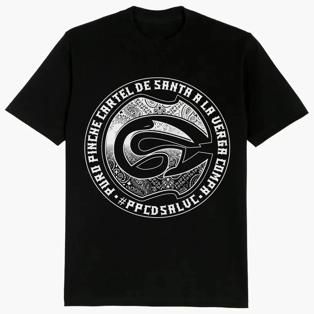 Men's Short-Sleeve Round Neck Sports T-Shirt - Cartel De Santa Chicano Casual Streetwear, Lowrider Menswear, Gangster Outwear, Chicana Top, Mexican Attire, Shortsleeve, Tshirt