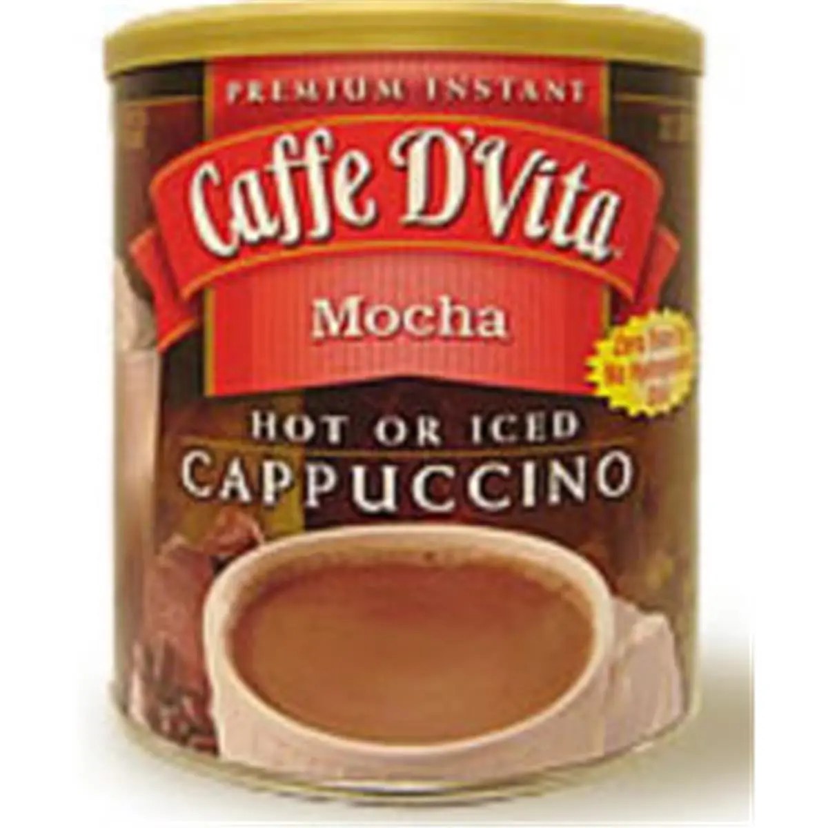 Caffe DVita Mocha Cappuccino Flavor Gourmet Coffee Beverage - 6 x 1lb Canisters