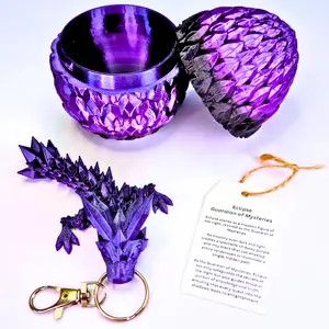 3.5IN Tadling Crystal Dragon Keychain & Egg