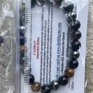 Tigers Eye Obsidian Hematite Crystal Bracelet Natural Stone Beads for Healing Energy