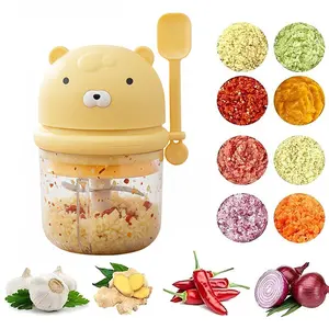 Electric Chopper, Garlic Grinder and Vegetable Processor,Heavy-Duty Multifunctional Kitchen Tool, Chops Shreds andGrinds Onion Meat Fruit Nuts, Portable 35Oml PET material, Convenient
