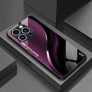 Suitable for [iPhone 15 Pro Max] Simple silk gradient glass phone case, affordable, fully shockproof, drop-proof and wear-resistant-888