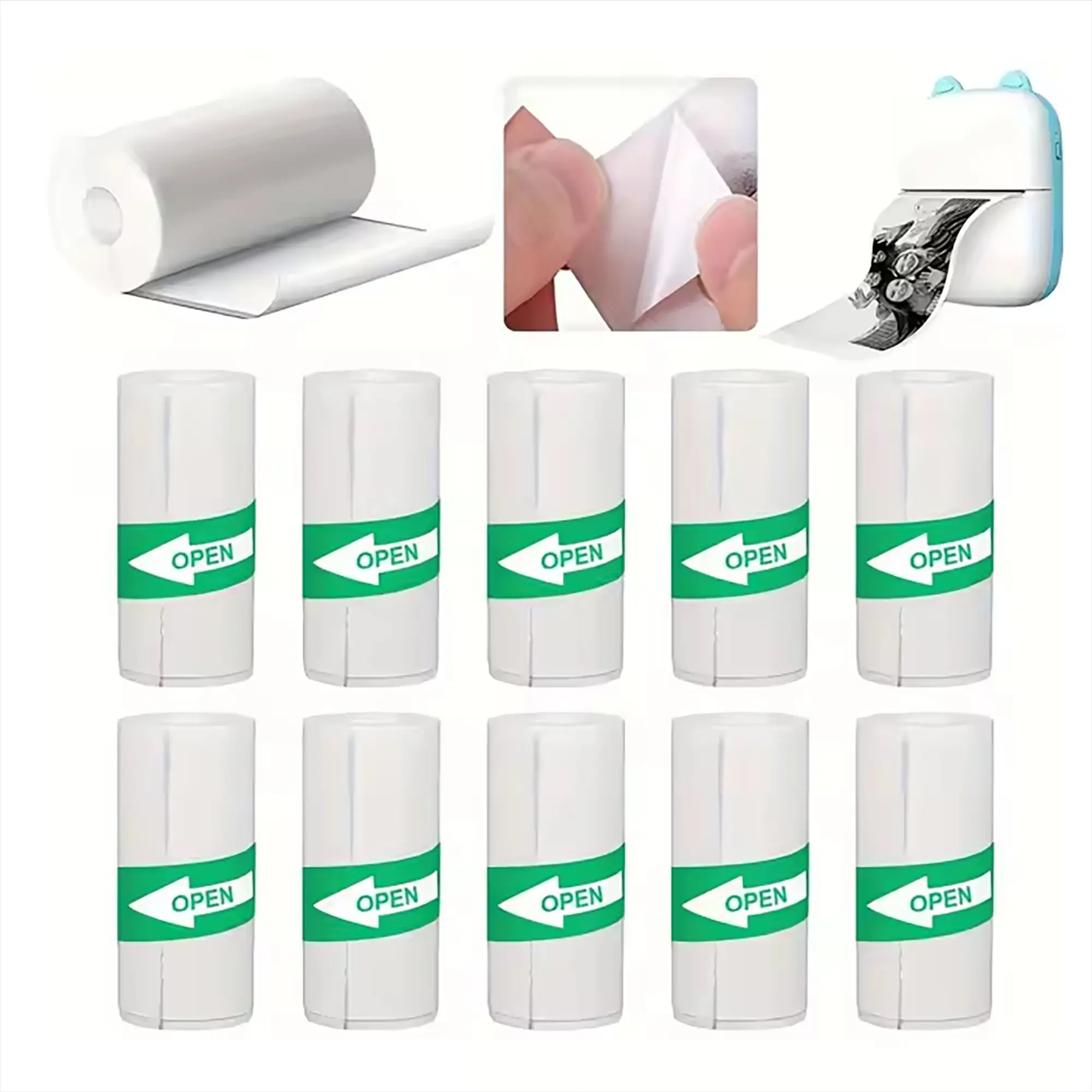 Mini Printer Thermal Stickers, Paper, Self-Adhesive Sticky Labels 57*25mm, Suitable for Portable Inkless Mini Printers, Photos, Notes, Learning, DIY, Label Printing, Roll Labels