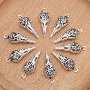 10 Pieces Silver Plated Skull Beak Skeleton Bird Ornaments DIY Pendants For Jewelry Making Handmade Necklace Earrings Accessories Skull Bird Headdresses With Jewelry Accessories