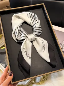 Women's Casual Striped Print Scarf, Breathable Multi-Functional Headband/bandana/scarf/purse Accessory, Versatile Hair Accessory for All Seasons