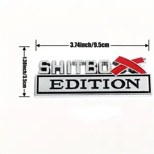 Shitbox Edition 3D Car Emblem – Funny Metal Badge Sticker for Cars, Trucks & SUVs