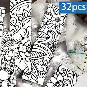 32 Piece Mandala Coloring Bookmark Set, Creative and Complex Patterns, Floral and Mandala Designs, Perfect for Christmas and Birthday Activities