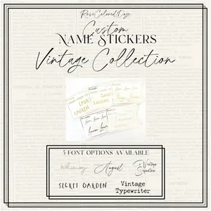 CUSTOM NAME Sticker Sheets - Vintage Collection