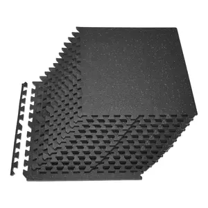 【Summervibes】VEVOR Puzzle Exercise Mat, 24 PCS Fitness Equipment Mats, 24 x 24 x 0.56 in, High-Density EVA Foam Mats Set, Interlocking Rubber Soft Tiles, Protective Floor Padding with Gray Dots for Home Gym Office