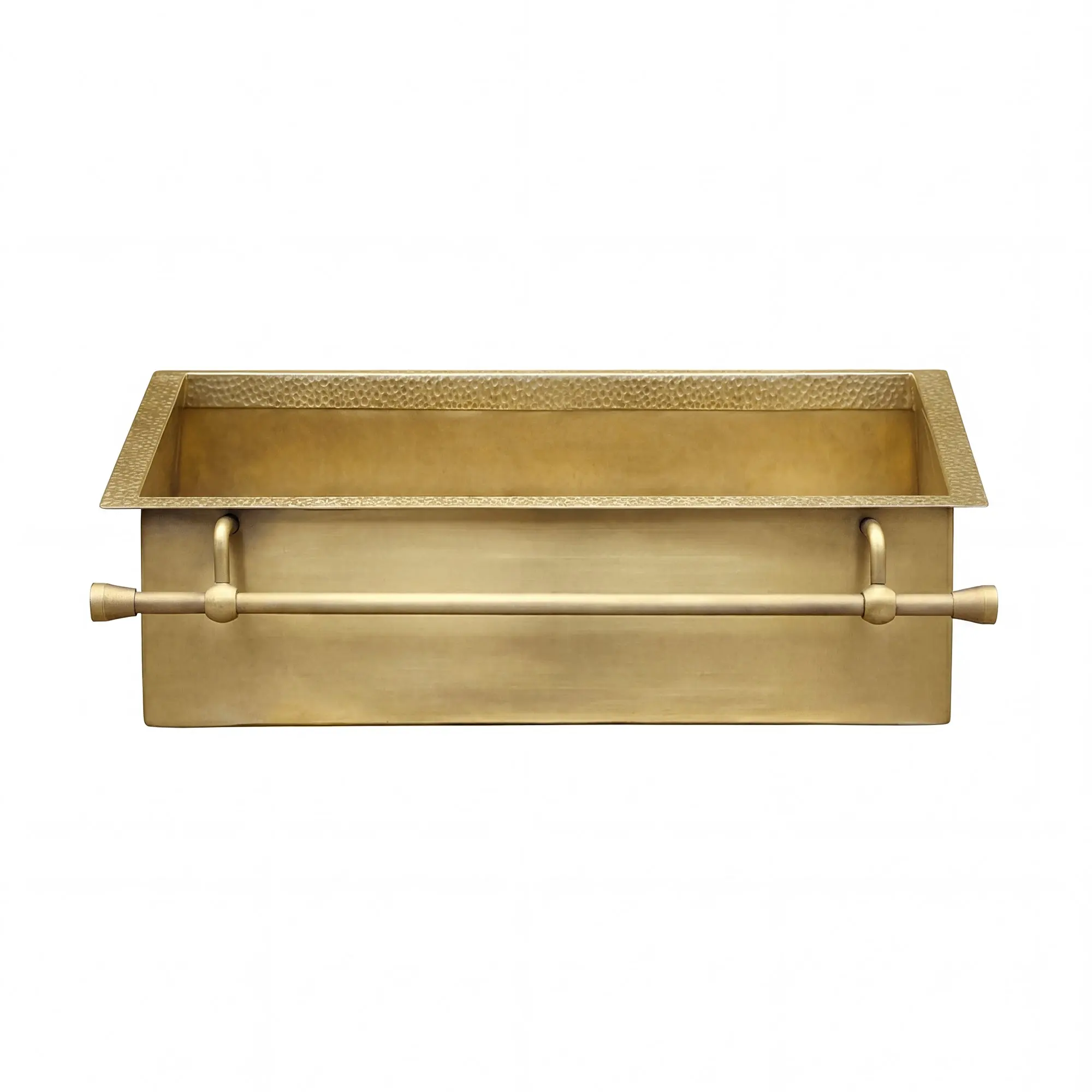 Akicon Handmade Custom Copper Kitchen Sink with Pot Rail