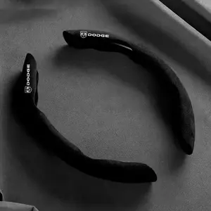 Suede Leather Customization Car Steering Wheel Cover Accessories, Compatible with Dodge Journey Charger RAM 1500 Caliber Nitro Caravan Avenger