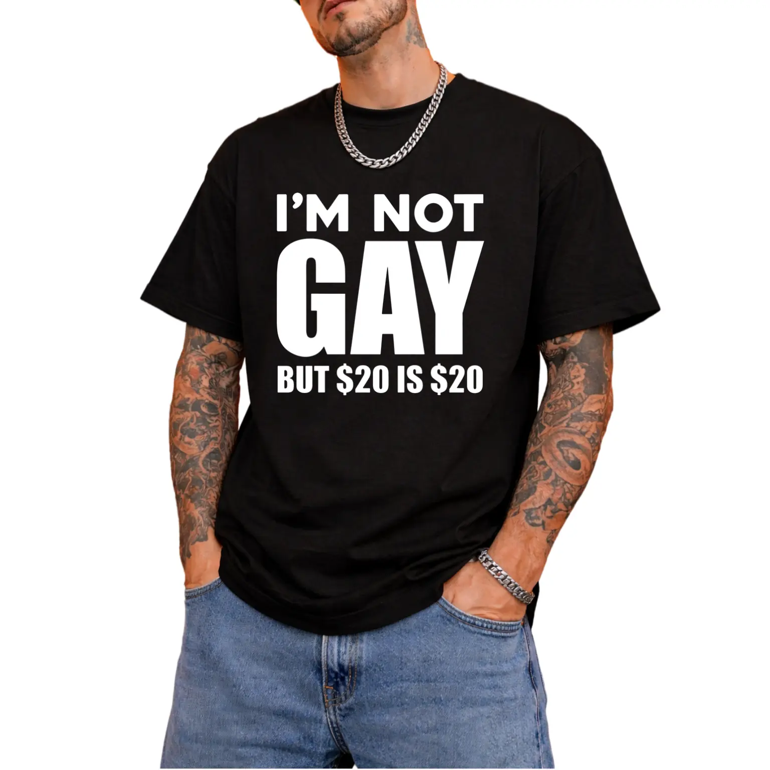 I'm Not Gay But 20 Is 20 T Shirt Funny Men Women LGBTQ Gay Pride Tshirts Cotton Shrot Sleeve Tee Shirt Oversized Male Clothes