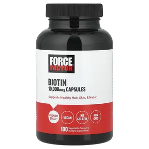 Force Factor Biotin, 10,000 mcg, 100 Vegetable Capsules