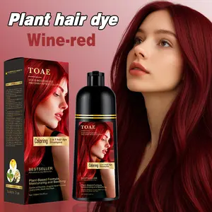 TOAE hair dye 3 In 1 herbaceous plant semi permanent hair dye Wine-red Natural-black Golden-brown Chestnut-brown GREY hair dye shampoo Healthy dyeing and care no preservatives hypoallergenic formula natural hair dyeing Haircare