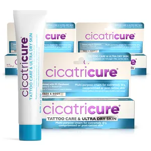 Cicatricure Tattoo Aftercare Cream – Fragrance-Free Hydrating Care for Tattoos & Ultra Dry Skin (1 oz) 3 Pack