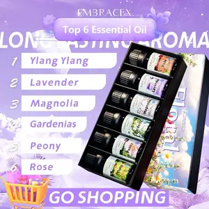 6PC/1PC 10ML Floral Essential oil Fragrance Oils For Candle Scents Soap Making & Diffuse Scents Gift Set For For Friends/Parent