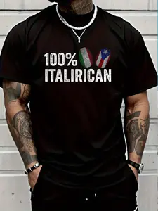 100% Cotton 100% Italirican Italian T-Shirt Women's Men's Graphic Tee Crew Neck summer vacation Tops