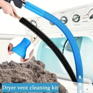 2 Pieces Dryer Vent Cleaner Kit, Dryer Lint Brush, Vacuum Hose Attachment with Stretch Universal Connector,  Quickly Lint Remover