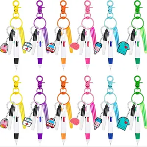 Mini Highlighter Nurse Pens, 1 Set Including 1 Tip Highlighter & 1 Permanent Marker Pen & 1 Retractable Ball Pen with 1 Nursing Keychain Clip, Nursing Students