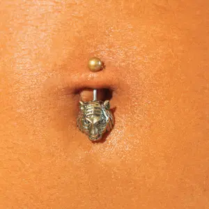 Statement Gold Eye of the Tiger Belly Ring for Navel Piercing, Belly Rings for Women, Belly Piercings