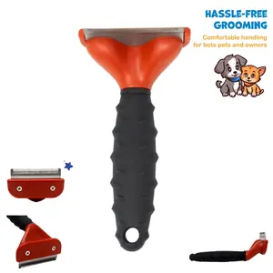 Pet Grooming Deshedding Brush, Stainless Steel Tool for Pet Grooming, Deshedding Tool for Dogs & Cats, Grooming Brushes, Fluff-Free Home, Pet Grooming Supplies - Hair Removal Brush, Perfect for Removing Tangles, Mats, Knots, and Unwanted Fur