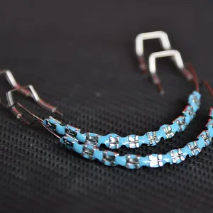 Adult Teeth Decoration Accessories, Colorful Metal Brackets with Wire, Temporary Orthodontic Style, Set of Two