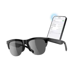[2025] Smart Bluetooth Sunglasses with Touch Control | Wireless Stereo Sound, UV Protection, Waterproof, Built-in Speakers & Mic for Music & Calls | Lightweight Ergonomic Black Frame | Unisex Design Wearable Android