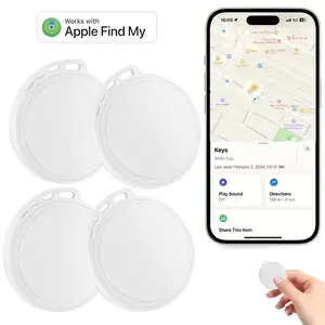 Air Tag Tracker – 1/2/4 Pack (Black/White) | for Apple Find My Compatible Key Finder (iOS Only) | Smart GPS Tag for Luggage, Bags, Pets | Replaceable Battery Wireless Locator