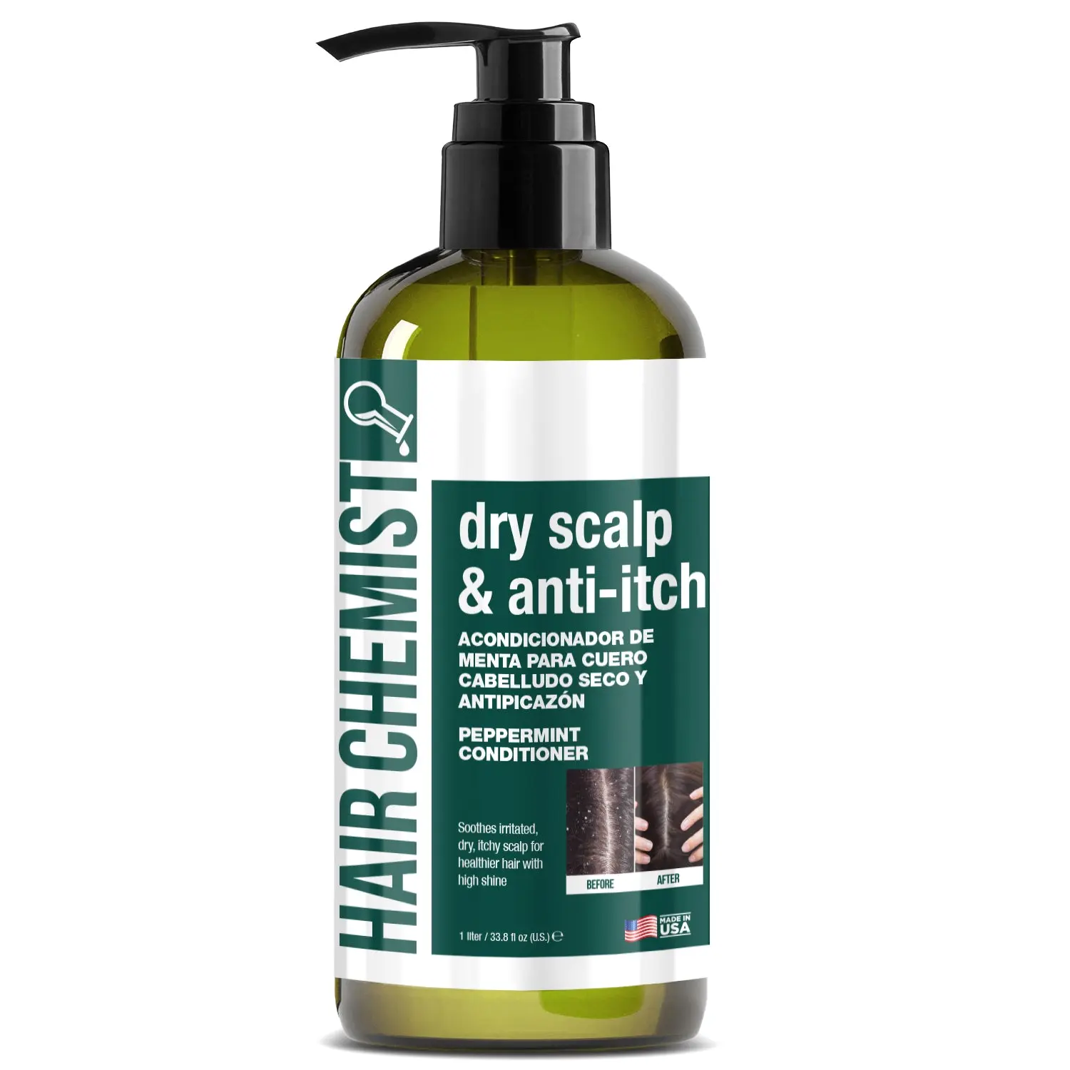 Hair Chemist Dry Scalp & Anti-Itch Peppermint Conditioner 12 fl oz for Soothing Irritated Dry Scalp with High Shine