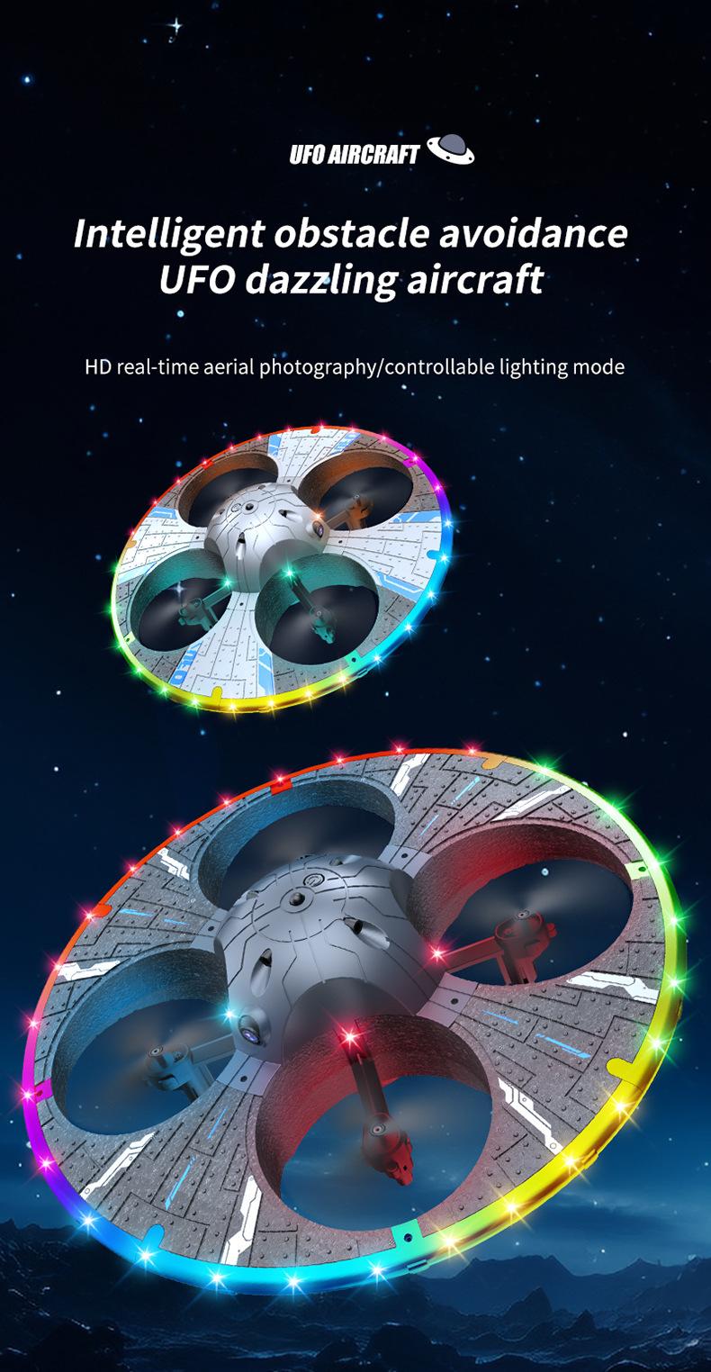 Foam UFO Drone – RC Aircraft with Colorful LED Lights, Auto Hover, 360° Stunt Flips, Toss-to-Fly Feature, Dual Battery Pack