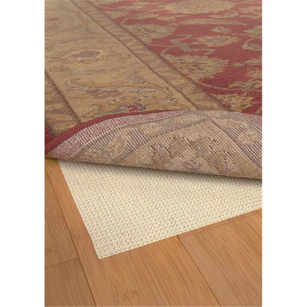 212 MAIN Oriental Weavers Beige Round Area Rug - 7 ft x 6 in, PVC Coated, Sure Grip Non Slip Home Decor Rug for Indoor Use, Home Decor Rugs