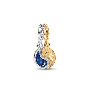 Pandora Two-tone Splittable Sun & Moon Dangle Charm 762678C01