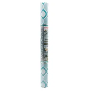 212 MAIN Durable Self-Adhesive Vinyl Shelf Liner, 16 ft x 18 in Single Roll with Dustproof Design, Blue Furniture Protector for Shelves & Drawers