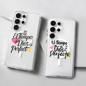 God's Timing Is Perfect Spanish Quote Phone Case for Samsung S26/S25/S24/S23/S22/S21/S20/S10/NOTE20/NOTE10/NOTE9/PLUS/ULTRA/FE/A57/A56/A55/A54/A37/A36/A35/A34/A26/A25/A24/A23/A17,MagSafe Women Religious Faith Gift Transparent Shockproof Protective Cover