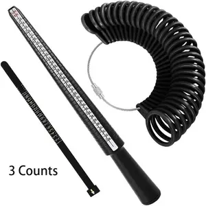 Ring Sizer Measuring Tool Set, Plastic Ring Gauges with Finger Sizer Mandrel, Ring Gauge Finger Sizing Tools for Jewelry Making