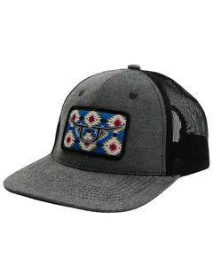 Ropesmart Men's Southwestern Rec Patch Mesh-Back Gray Ball Cap - 800-002