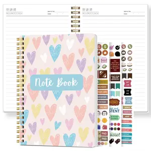 Cute Heart Cover A5 Spiral Notebook, Planner Notebook, High-Quality Journal, Thick Inner Pages, Lined Paper, Student Stationery, Daily Notes, Emotion Record Book