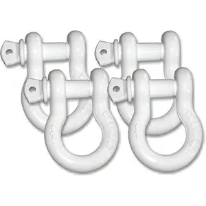 BILLET4X4 3/4 inch D-Shackles 4-3/4 TON – Super White Powdercoated (Set of 4) (4X4 Recovery)