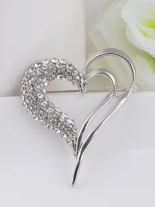Elegant Shiny Rhinestone Heart Brooch for Women, Stylish Accessory Jewellery for Any Occasion, Perfect Gift Idea for Her