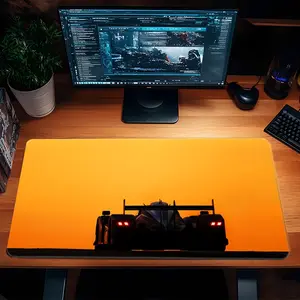 Race Car Silhouette Golden Hour Mouse Pad Racing Sports Car Gaming Mouse Pads Orange Mousepad Rubber Stitched Edges Keyboard Pad XXL Large Extended Desk Accessories Desk Decor For Office and Men