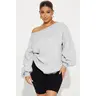 Vera Off Shoulder Oversized Sweatshirt - Heather Grey