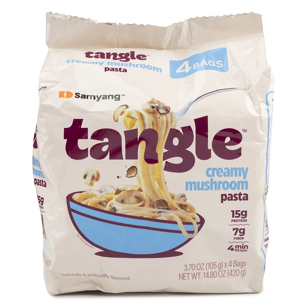 SAMYANG Tangle Bulgogi Alfredo Tangluccine 4pk Creamy Korean Instant Dried Noodles, Authentic Pasta Feel, Premium Pasta Texture, Gourmet Flavor Pantry Food