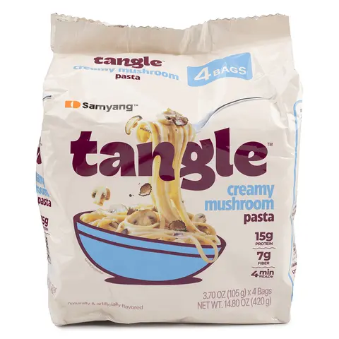 SAMYANG Tangle Bulgogi Alfredo Tangluccine 4pk Creamy Korean Instant Dried Noodles, Authentic Pasta Feel, Premium Pasta Texture, Gourmet Flavor Pantry Food
