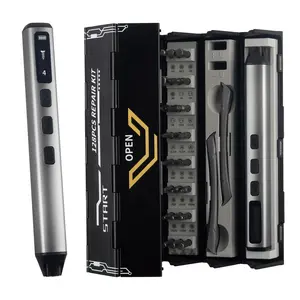 Electric screwdriver set, 140 in 1 pcs in 1, precision electronics repairs, home repairs, Phillips, Flat, Slot, Pry Bar, Magnetic bits, Magenitizer, Display Screen, 4 gears, with lighting pro tools gadgets electrician tools, tools and gadgets for him