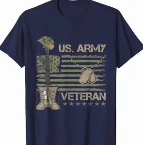 U.S Army Veteran Flag T-shirt for Women & Men Patriotic Military Pride Graphic Shirt Veterans Day Outfit Trendy Gift for Veterans Short Sleeve Tees